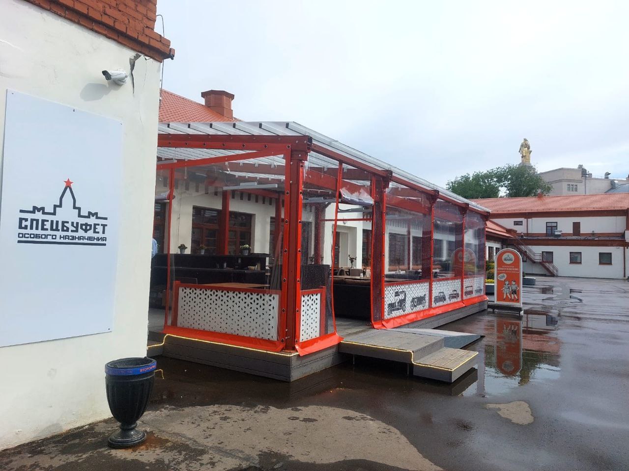 ПВХ шторы для летней террасы кафе в Верховье